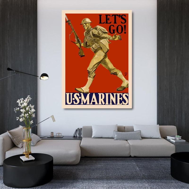 Allons-y! Marines américains, H 48 po x l 34 po