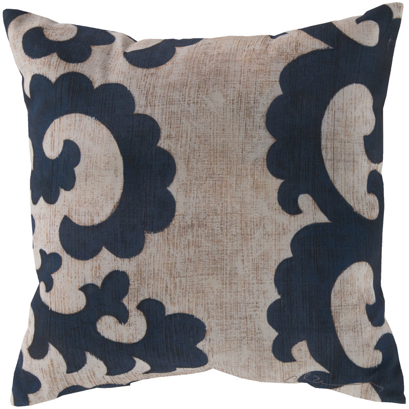  Scroll Throw Pillow, 18" H x 18" W, Orange
