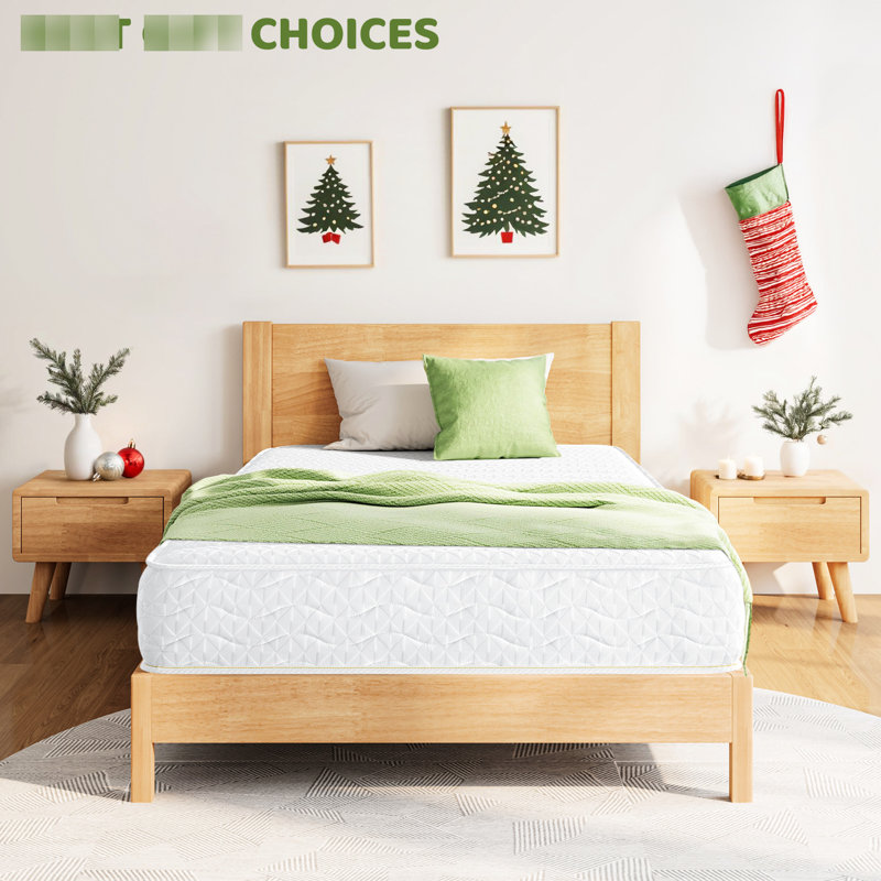 Grand matelas de 8 pouces, mi-ferme, respirant, ressorts ensachés, installation facile, chambre à coucher, Queen