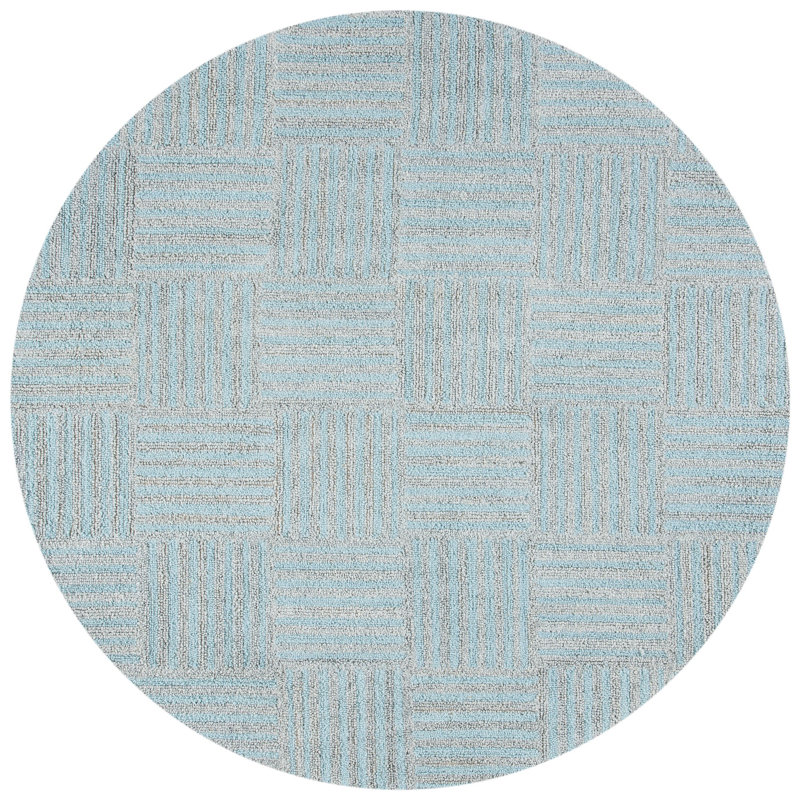 Stockton Hand Tufted Performance Striped Rug, Round 6'