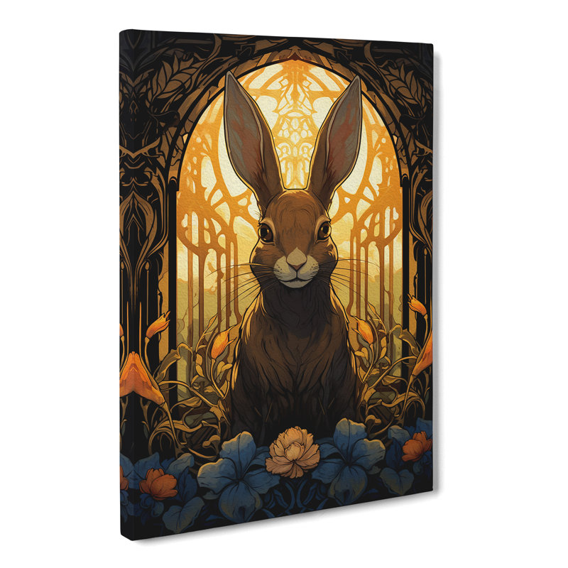 Rabbit Nouveau - No Frame Print, 50cm H x 35cm W x 3cm D