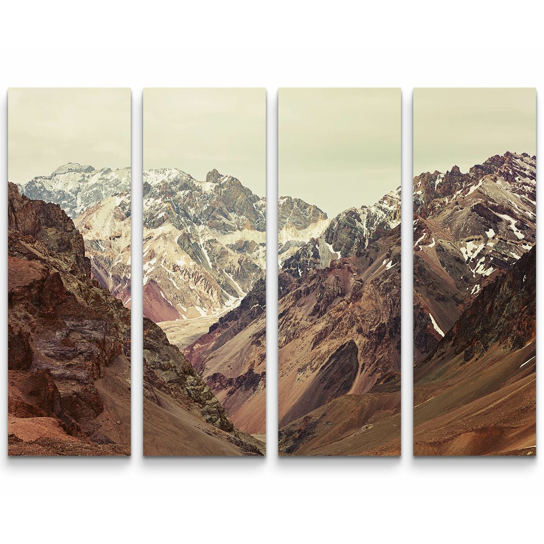 4-tlg. Leinwandbilder-Set Berge im Aconcagua National Park - Argentinien