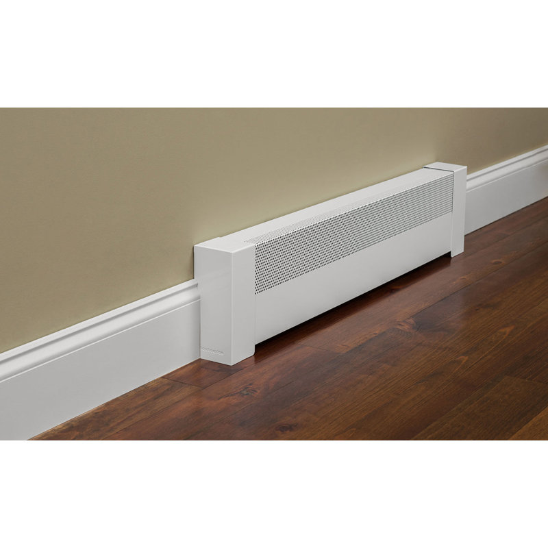 Baseboarders Basic Series Steel Easy Slip-On Baseboard Heater Cover Left Side End Cap - White