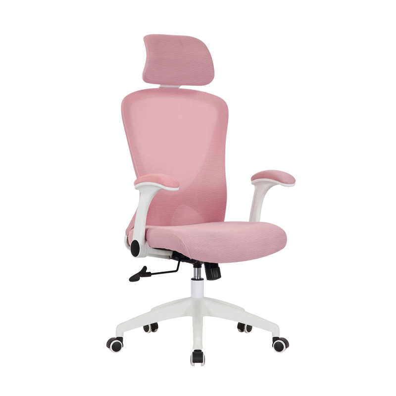 Chaise de travail ergonomique en filet Arjun, Rose