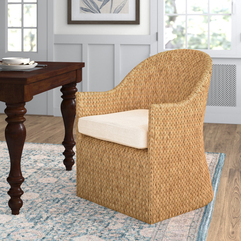 Aahan Linen Arm Chair in Brown