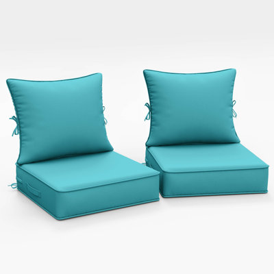Braun Outdoor Cushions 22X22X4 Patio Chair Cushions Indoor/Outdoor Seat And Back Cushion, Cushions Only (Set Of 2)