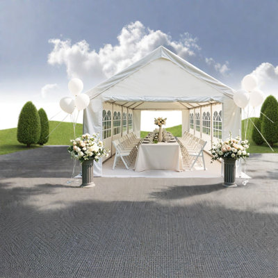 Grands gazebos en métal blanc (structure incluse) avec rangement pour barbecue de mariage