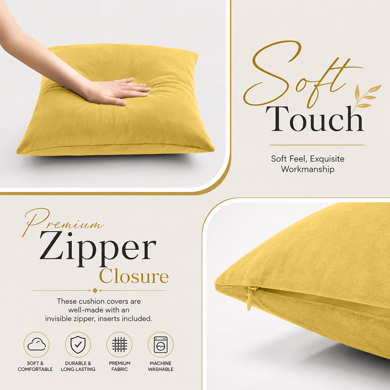 Aldino Square Cushion, Ochre