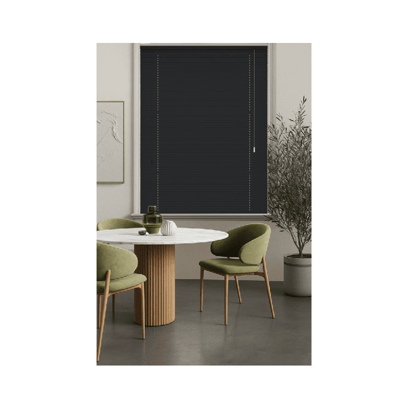 Room Darkening Venetian Blind, 65cm W x 152cm L, Black