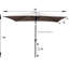 Parasol de terrasse de 1,8 x 2,7 m, mât avec revêtement en poudre antirouille, inclinaison facile, idéal pour le jardin et la piscine. Dimensions : 2,7 x 1,8 m. Convient aux intempéries.
