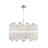 Ryder Chandelier Round Multi-Faceted Glass Dining Room