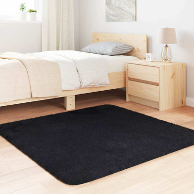 Shaggy Rug High Pile NAVARRA Black Polyester