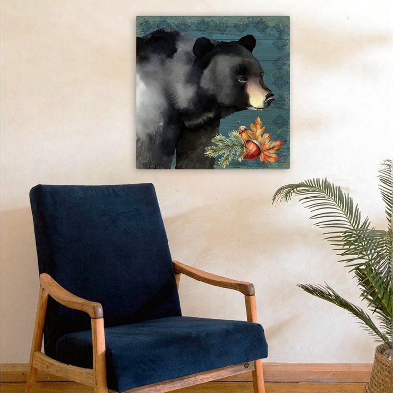 Ours noir, art contemporain, H 24 po x l 24 po