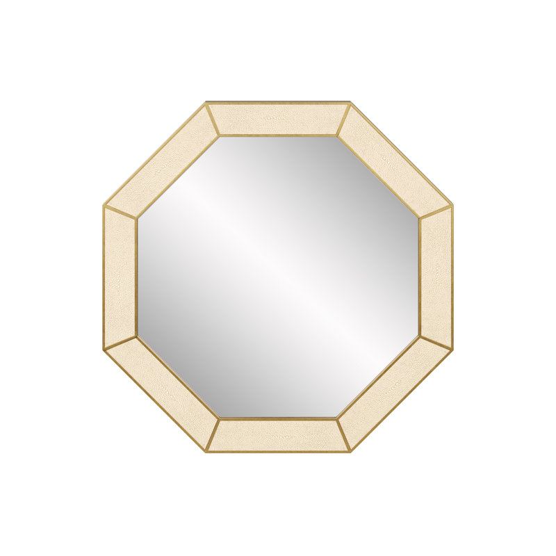 Ambera Solid And Engineered Wood Octagon Mirror, Octagon, Ivory