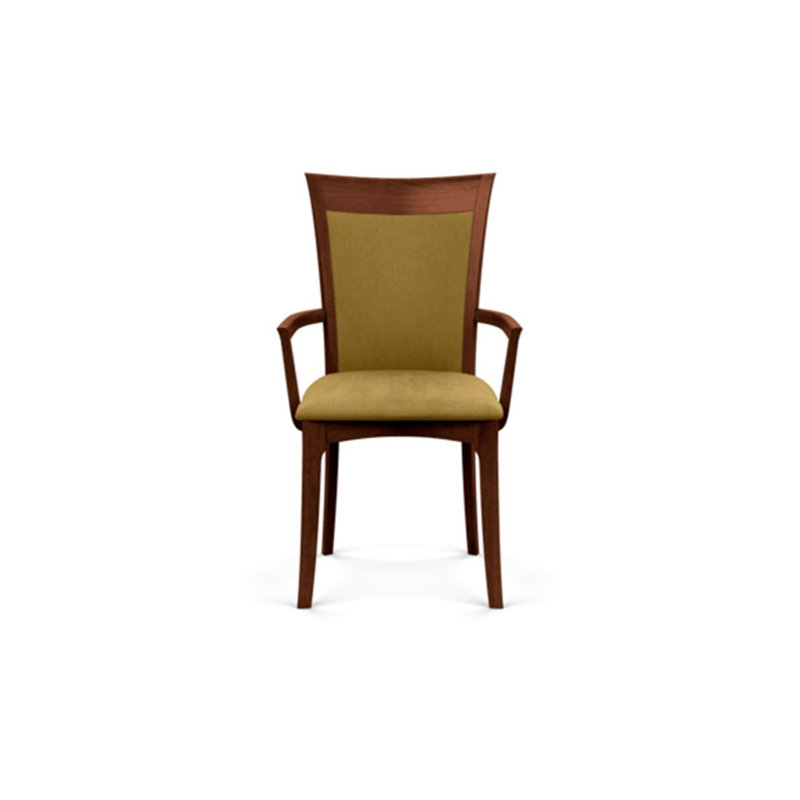 Morgan Upholstered Arm Chair, Cognac Cherry, Microseude Onyx