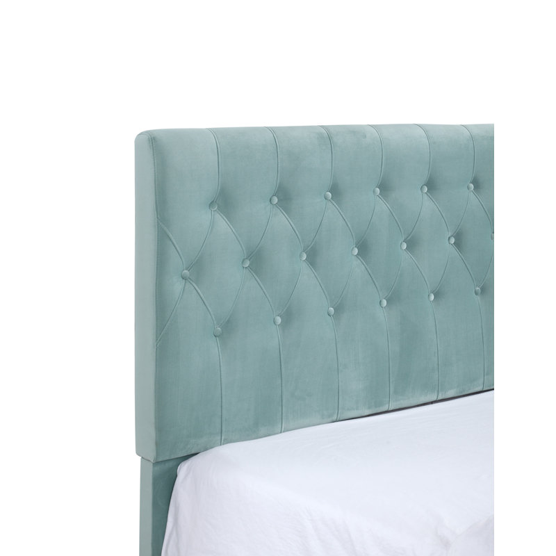 Upholstered Bed, Full, Green