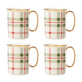 Holiday Plaid Mugs, Set Of 4