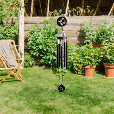 45" Long Solar Dragonfly Silhouette Wind Chime