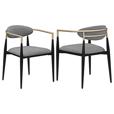 Chaise rembourrée avec accoudoirs (ensemble de 2)