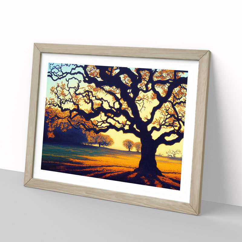 Otherworldly Oak Tree - Framed Print, 46cm H x 64cm W x 2cm D, Oak