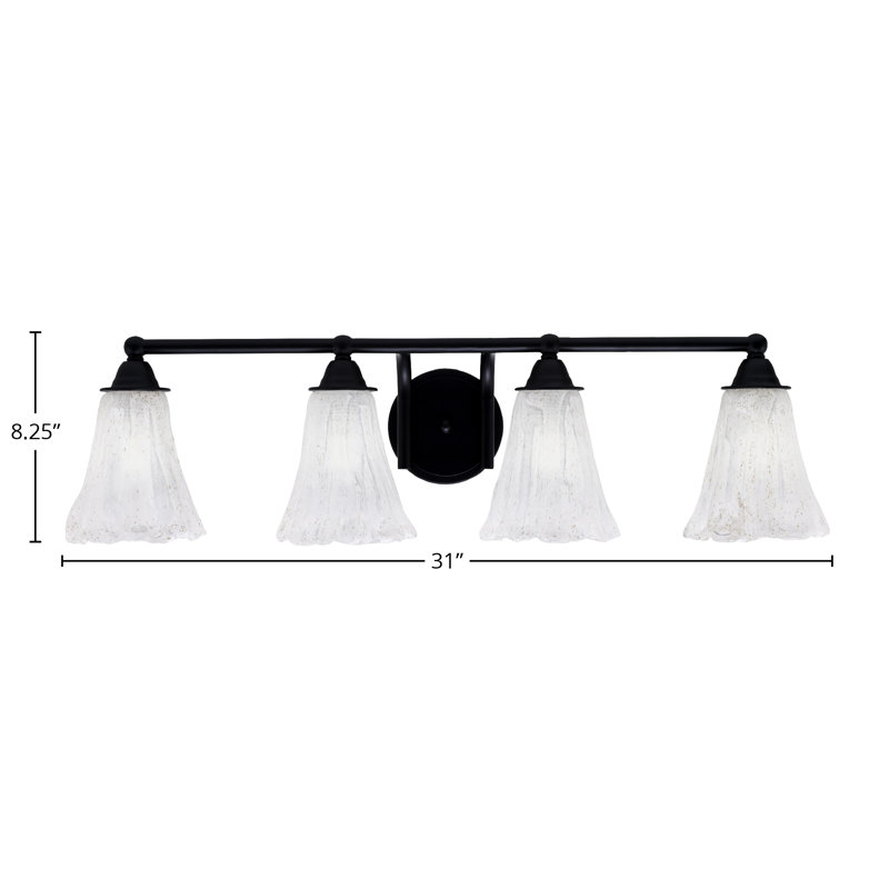 Barre d'éclairage de salle de bain 4 lumières Damera, Blanc