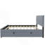 Lit plateforme double en velours avec lit gigogne