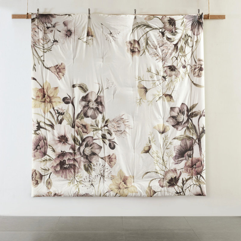 Blush Queen Bedroom - 8 Piece Cotton Comforter With Floral Print Size Decorative Pillows, Blush