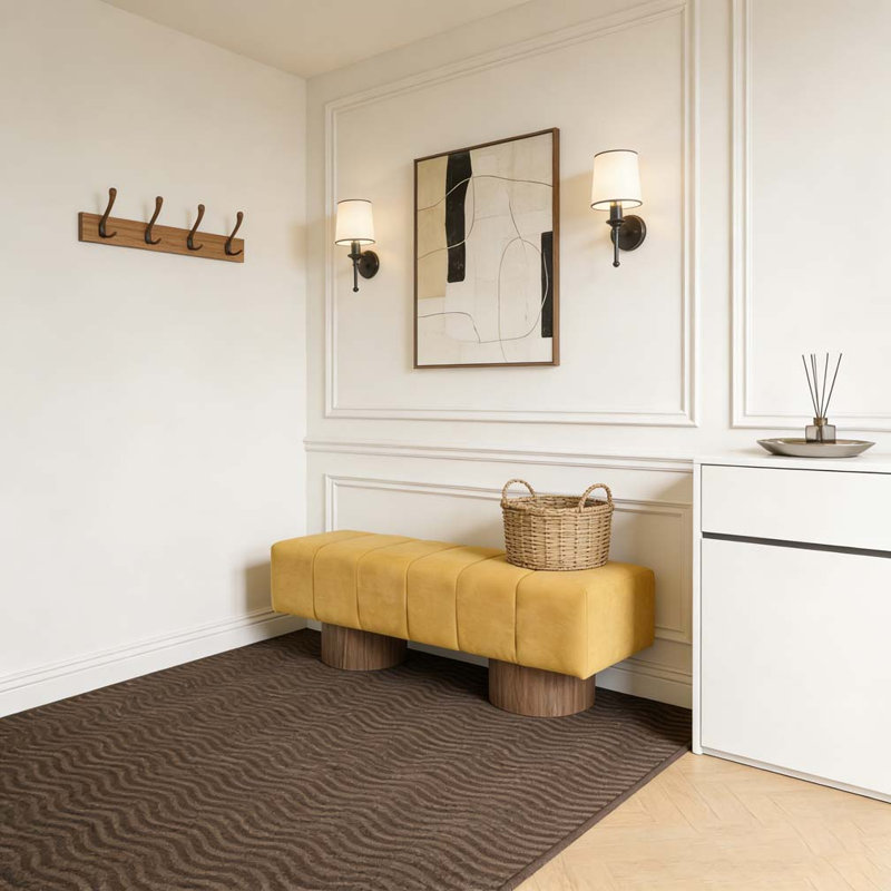 Banc de salle à manger rembourré, Jaune