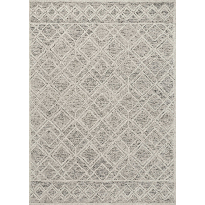 Tapis géométrique touffeté à la main en laine Sand, Rectangle 3 pi 3 po x 5 pi 3 po
