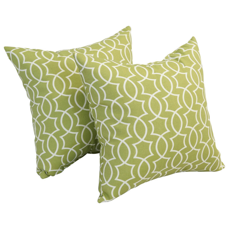 Outdoor Cushion Collection Geometric Indoor/Outdoor Reversible Throw Pillow