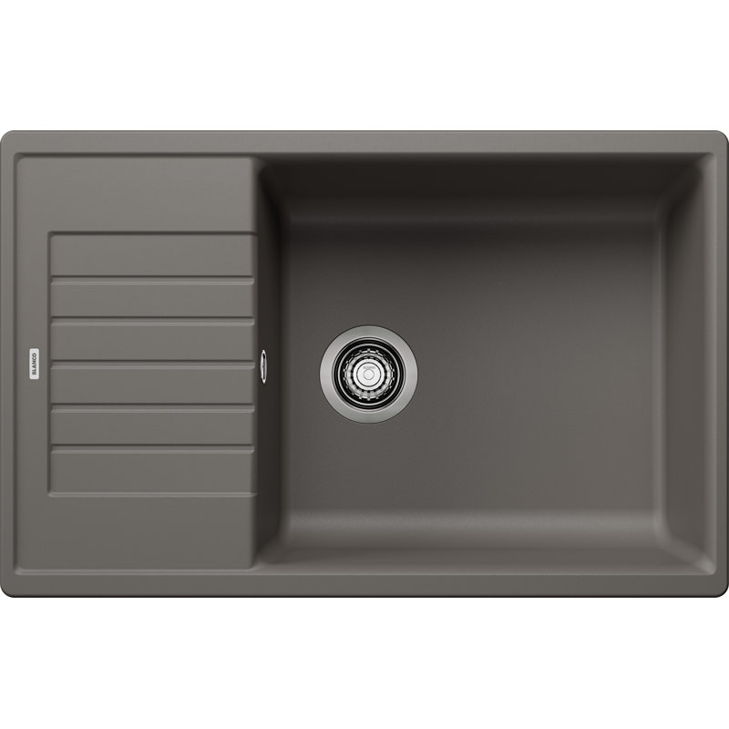 Zia Single Bowl Inset Kitchen Sink, Volcano Grey