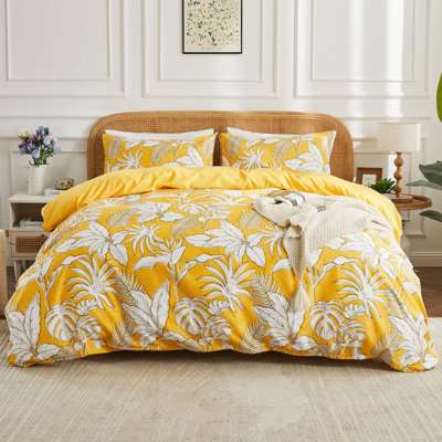 Ensemble de housse de couette pour très grand lit Gogreen, ensembles de literie pour très grand lit en microfibre douce et respirante, ensemble de housse de couette à motif très confortable avec fermeture à glissière (très grand)