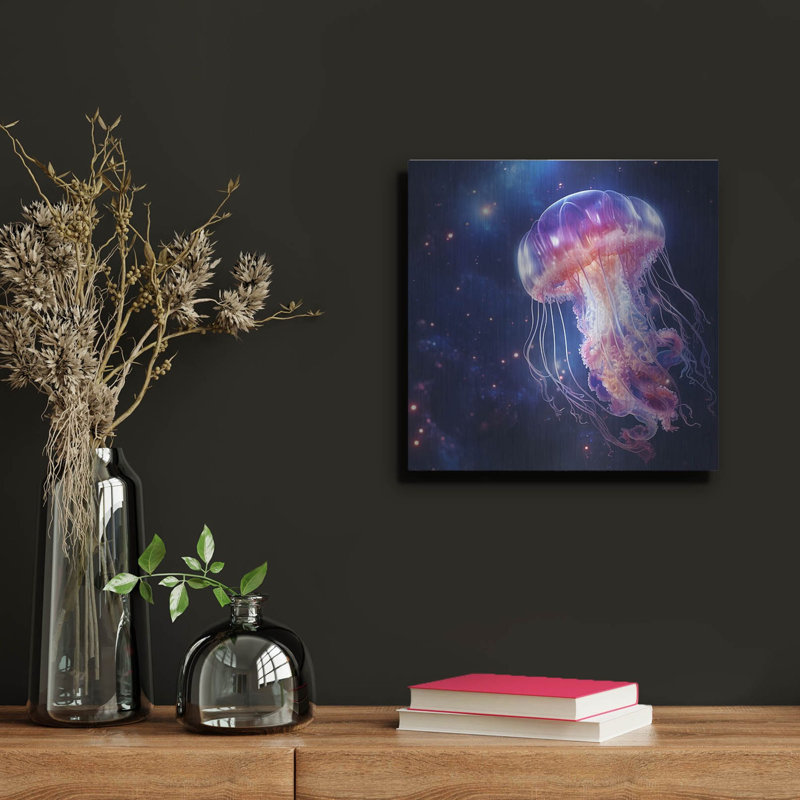 «Jelly Fish Giant», art mural en métal, 36 po x 36 po, H 12 po x l 12 po