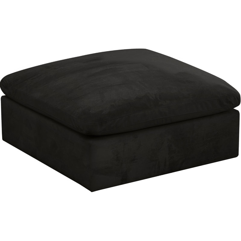 Cozy 39" Wide Rectangle Standard Ottoman, Black Velvet