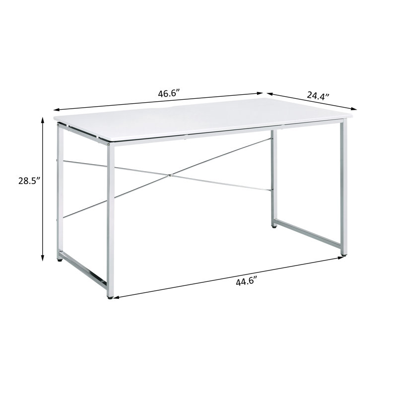 Bureau de meuble-lavabo à base métallique Jankey, Blanc / Chrome