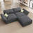 Bouley 82.6'' W L-Shaped Corduroy Modular Sectional-2136135638