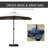 15' Deck Patio Umbrella, Steel Rectangular, Double Sided Sun Guard, Effortless Operating Crank, Coffee Rectangular Steel, Protection, Simple Crank Function,