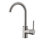 Robinet d'évier de cuisine commercial - acier inoxydable, poignée simple, nickel brossé, qualité de fabrication en acier durable, conception à trous