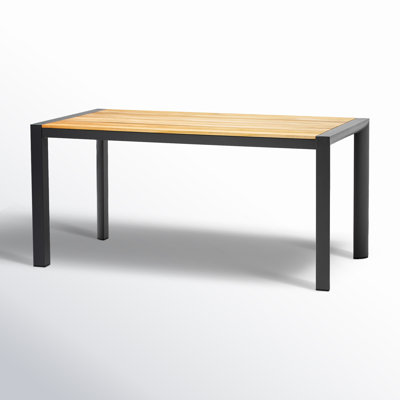 Halima Rectangular Metal Outdoor Dining Table , 63'' in. W 31.5'' in. D