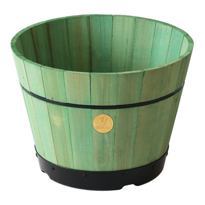 Wood Barrel Planter