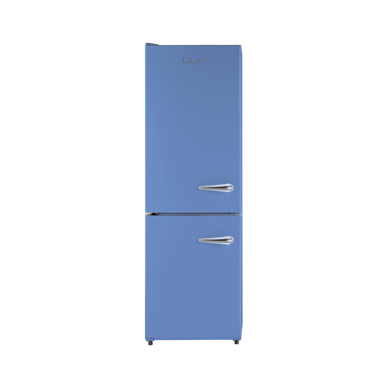 Réfrigérateur à congélateur inférieur 23 pi cu 11 pi Retro, Gauche, Bleu clair
