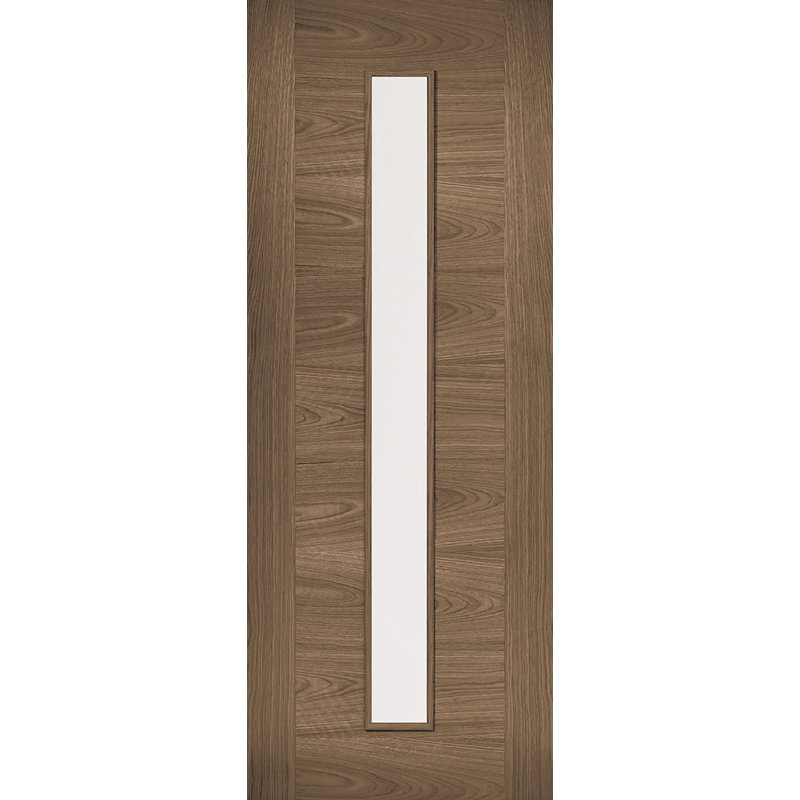 Sofia Clear Glazed Walnut Internal Door, 198.1cm H x 76.2cm W x 3.5cm D
