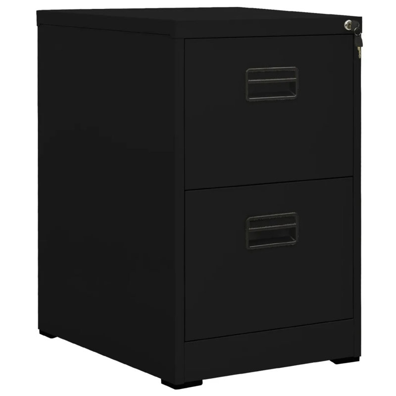 Edward-Ryan 2 Drawer Filing Cabinet, Black