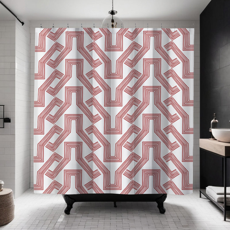 Coco Shower Curtain, Red