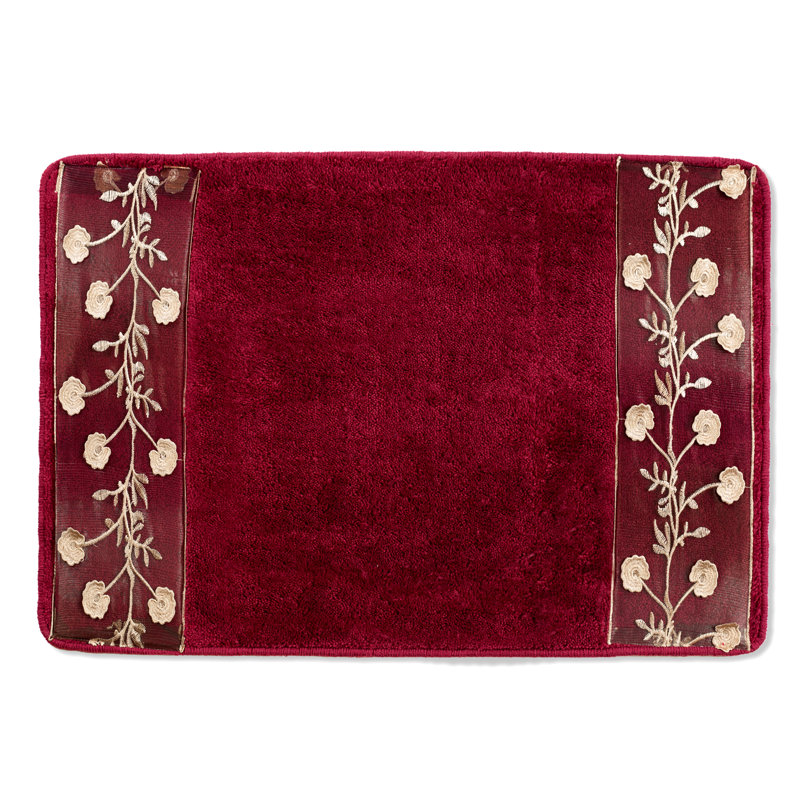 Sheller Non-Slip Bath Rug, Burgundy