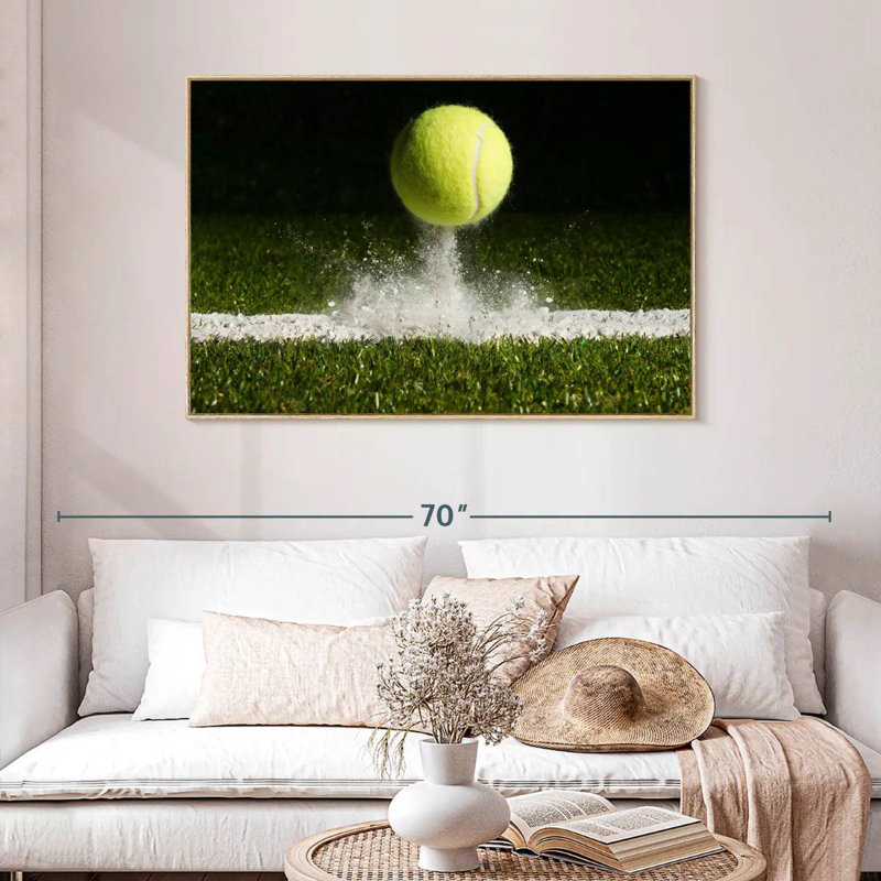 Match Match Tennis, Cadre flottant en bois naturel, 46 po x 31 po