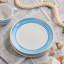 Assiettes à dîner en grès bleu Dockside - Ensemble de 4 assiettes bleues de 11 pouces d'inspiration nautique, résistantes aux éclats pour les repas et les réceptions. Parfait pour servir des repas complets, y compris des pâtes, des salades ou des p