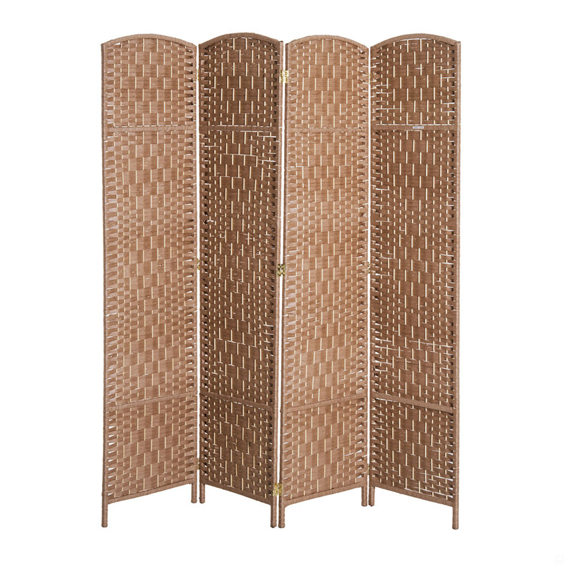 Paravent 4 panneaux Tall Wicker Weave, Brun