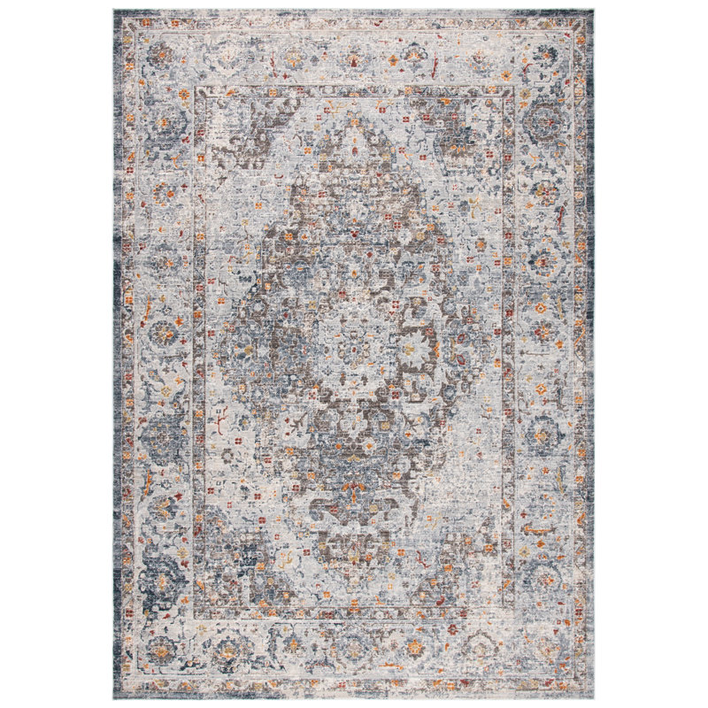 Tapis gris / gris clair en polyester et polypropylène tissé à la machine Lauren Ralph Lauren Sandira