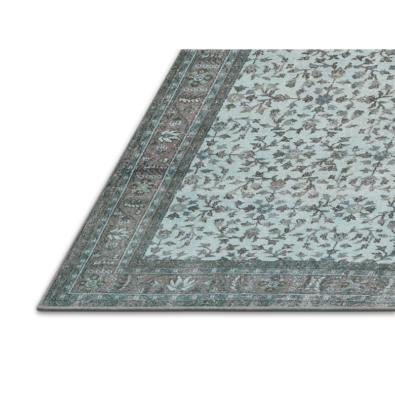 Gris/Tapis décoratif floraux Anthony, Rectangle 5 pi x 7 pi